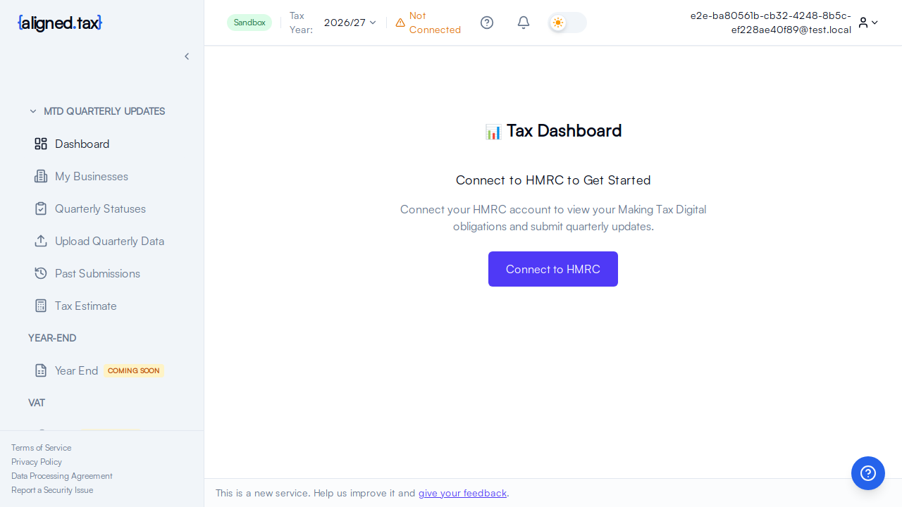 Individual dashboard - first login